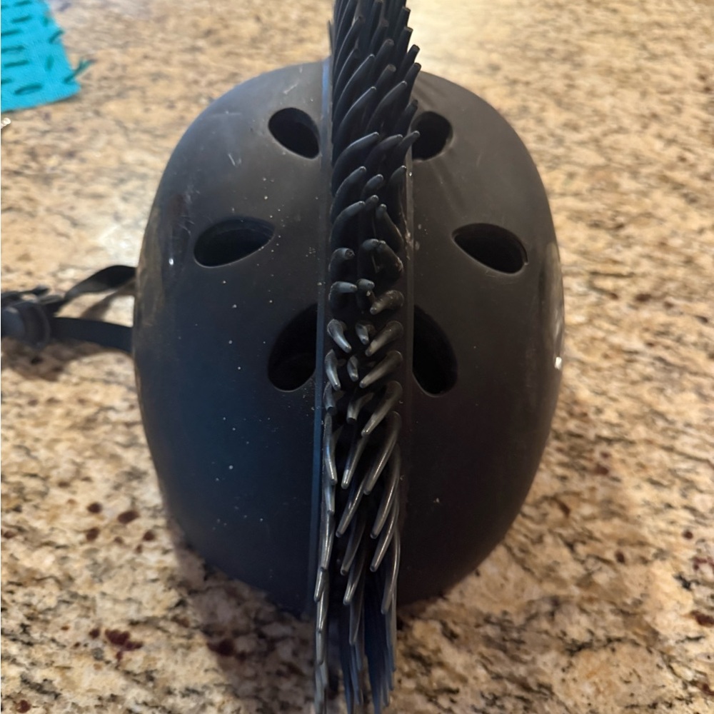 Black Helmet with Mohawk Design Kids Medium